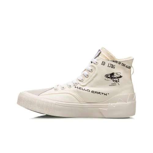 LINING CF Hello Earth High Top Скейтборд Кроссовки Женские Лебедино-белый