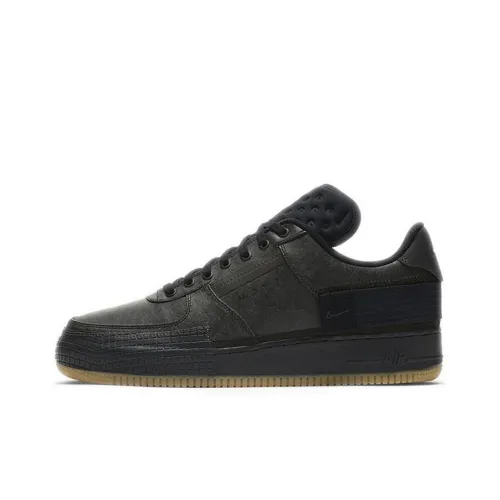 Nike Air FORCE 1 Тип Non Slip Легкие Низкие Кроссовки для скейтбординга Унисекс Черные