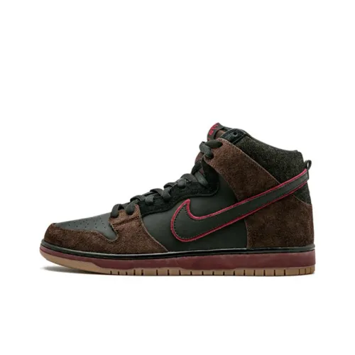 Nike Dunk SB Нескользящий Легкий Высокий Топ Скейтборд Кроссовки Унисекс Черный Красный