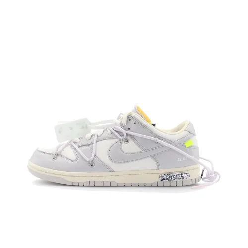 Off Белый x Nike Dunk 'The 50' №49 Низкий Топ Скейтборд Кроссовки Unisex Серый Белый