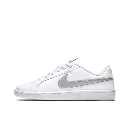 Nike Court Royale Покрытие Slip-Resistant Низкие Кроссовки для Скейтбординга Женские Белые Серебряные
