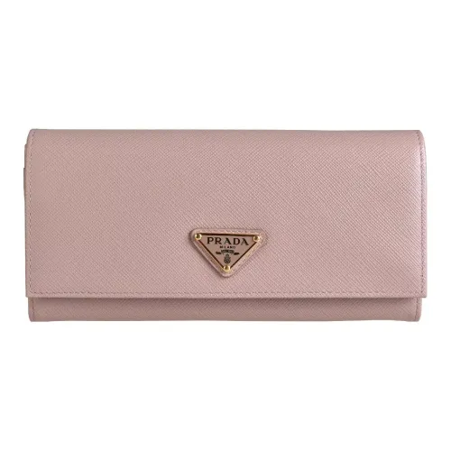 PRADA Saffiano Коровья кожа Держатель для карт кошелек Стандартный Женский Розовый