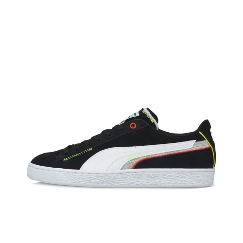 PUMA Suede Series Displaced Low Топ Скейтборд Кроссовки Унисекс Черный Белый