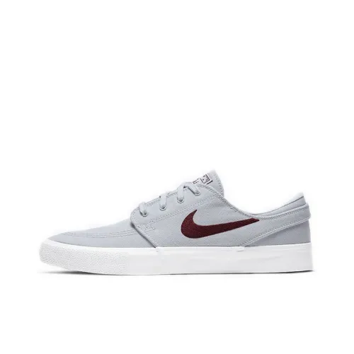 Nike SB Zoom Stefan Janoski Холст RM Покрытие Низкие Кроссовки для Скейтбординга Унисекс Серый Красный