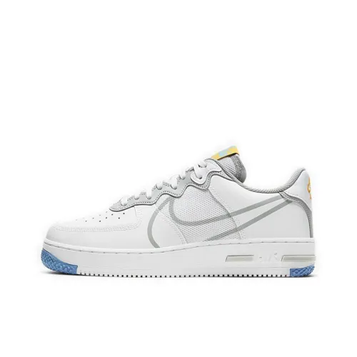 Nike Air Force 1 React Low Топ Скейтборд Кроссовки Унисекс Белый Синий