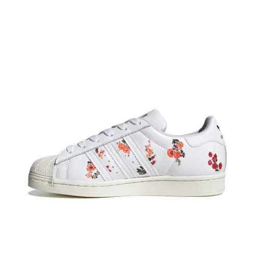 Adidas Originals Superstar Low Топ Скейтборд Кроссовки Унисекс Белый Золото С принтом