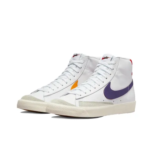 Nike Blazer Slip-resistant Abrasion-resistant Lightweight MID Skateboarding Shoes Men's White Найк Блэйзер противоскользящий устойчивый к истиранию легкий MID скейтбординговые кроссовки мужские белые