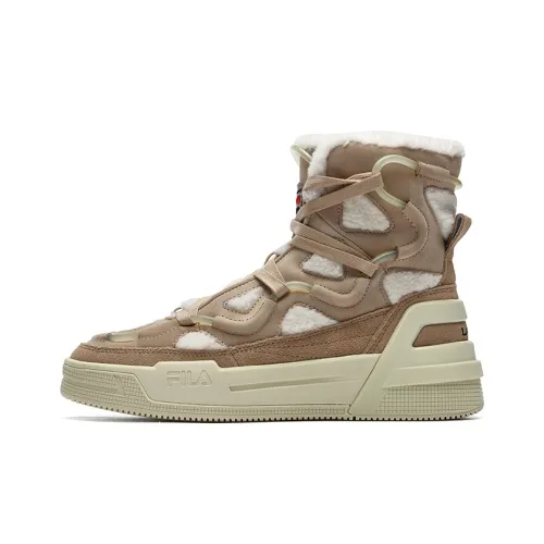 Lanvin x FILA Lanvin High Топ Скейтборд Кроссовки Женские Нуга Бежевый