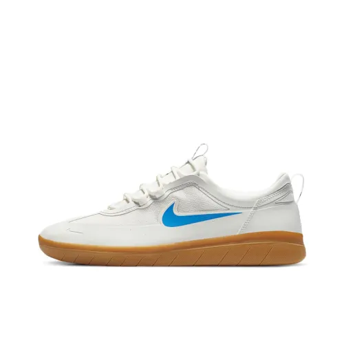 Nike SB Nyjah Free 2 Покрытие Slip-Resistant Низкий Топ Скейтборд Кроссовки Мужские Белый Синий