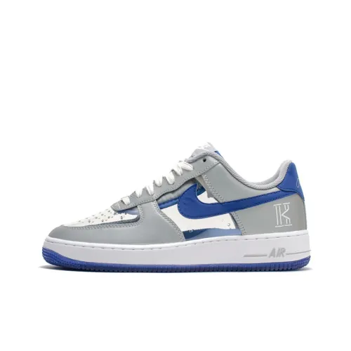 Nike Air Force 1 Покрытие Slip-Resistant Легкий Низкий Топ Скейтбординг Мужские Серый Белый Синий