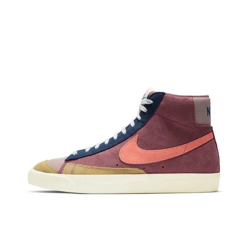 Nike Blazer 77 VNTG WE Замша Противоскользящие Устойчивые к истиранию MID Топ Скейтборд Кроссовки Мужские Синий Желтый Коричневый