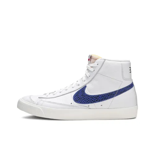 Nike Blazer Slip-resistant Abrasion-resistant MID Топ Скейтборд Кроссовки Мужской Белый Красный And Змеиный принт Синий
