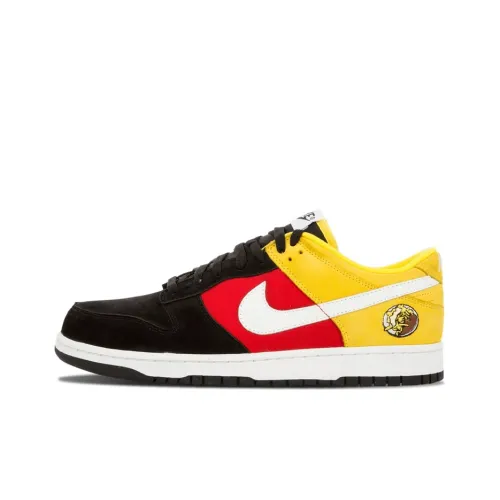 nike Dunk CL Покрытие Slip-Resistant Низкий Топ Скейтборд Кроссовки Мужской Черный Красный Желтый Немецкий язык Колбасы