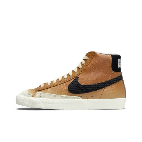 Nike Blazer 77 Гриб Покрытие Slip-Resistant и Abrasion-Resistant MID Топ Скейтборд Кроссовки Мужской Коричневый
