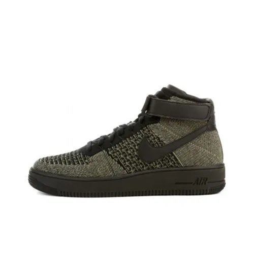 Nike Air Force 1 Ультра Flyknit MID Черный Нелипкий Легкий MID Топ Скейтбординг Кроссовки Мужские Черные Вязаные Ткани