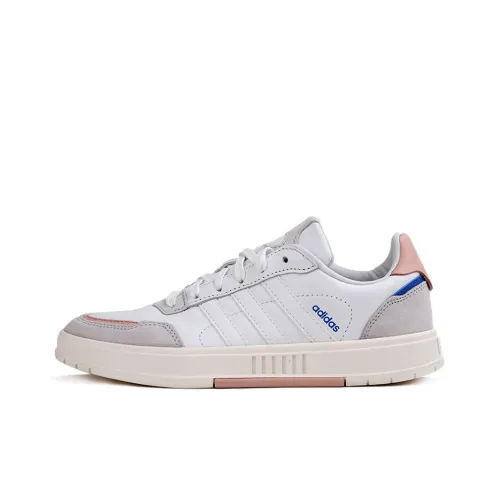 Adidas Neo Courtmaster Slip Resistant Abrasion Resistant Низкие Кроссовки для скейтбординга Женские Белые Серые Розовые