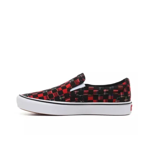 Vans Slip On Series Low Топ Скейтборд Кроссовки Унисекс Черный Красный