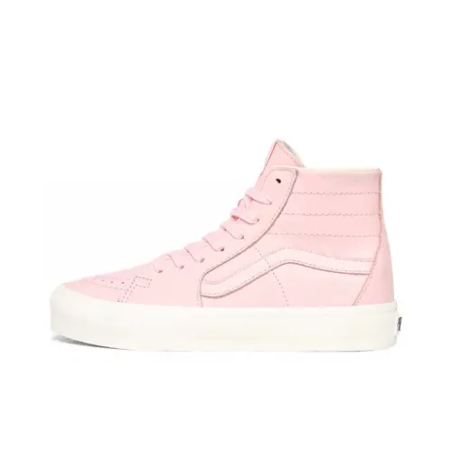Vans SK8 Мягкая кожа Высокие кеды для скейтбординга Унисекс Вишневый цветок Розовый