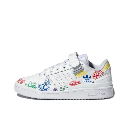 Adidas Originals FORUM Low Топ Скейтборд Кроссовки Унисекс Белый Многоцветный