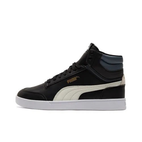 PUMA Shuffle MID Топ Кроссовки для скейтбординга Унисекс Черный Белый