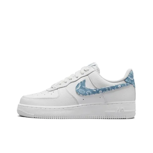 Nike Air FORCE 1 Low Essential 'Пейсли' Низкий Топ Скейтборд Кроссовки Женские Белые Синие