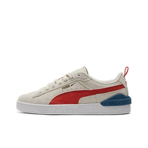 PUMA Suede Series Bloc Low Скейтборд Кроссовки Унисекс Белый Красный Синий