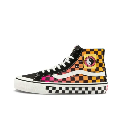 T C Surf x VANS SK8 138 Decon SF High Топ Скейтборд Кроссовки Унисекс Оранжевый Розовый Градиент