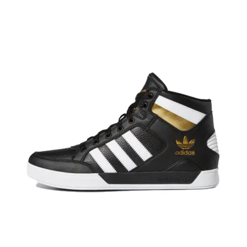 Adidas Originals Hardcourt HI Противоскользящие амортизаторы Slip Resistant MID Скейтборд Кроссовки Top Unisex Черный Белый Желтый