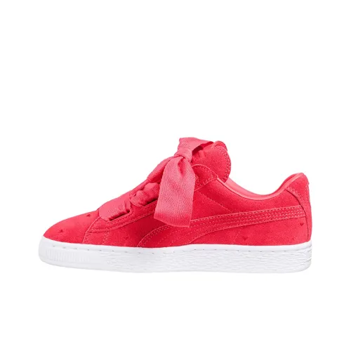 PUMA Suede Series Сердце VALENTINE Низкие Кроссовки для скейтбординга Женские Розовые