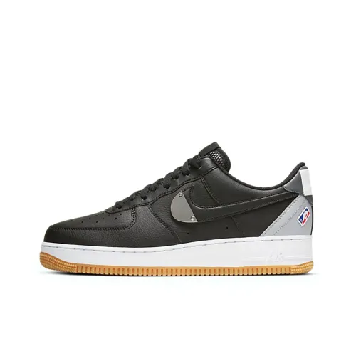 Nike Air FORCE 1 07 LV8 NBA Покрытие Slip-Resistant Низкий Топ Скейтбординг Кроссовки Мужские Черные Серые