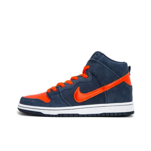 Nike Dunk SB Syracuse Нескользящий Легкий Высокий Топ Скейтборд Кроссовки Мужские Синие Оранжевые