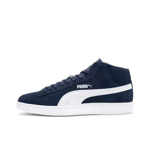 PUMA Smash v2 MID Топ Кроссовки для скейтбординга Унисекс Синий Белый