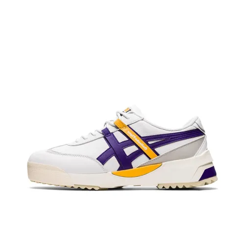 Onitsuka Tiger Delegation EX Slip-Resistant Abrasion-Resistant Low-Top Skateboard Shoes Unisex White Purple Onitsuka Tiger Delegation EX Противоскользящие Износостойкие Низкие Кеды для Скейтбординга Унисекс Белый Фиолетовый