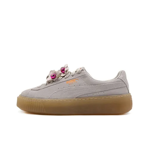 PUMA Платформа Цветочный Дизайн Tassel Низкий Топ Скейтборд Кроссовки Женские Экрю