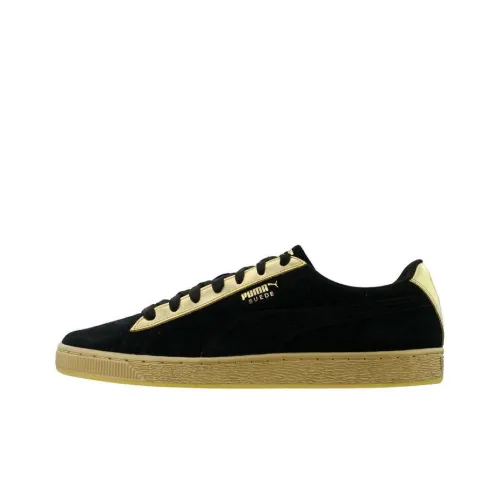 PUMA Suede Classic Low Топ Скейтборд Кроссовки Мужские Черный Золото