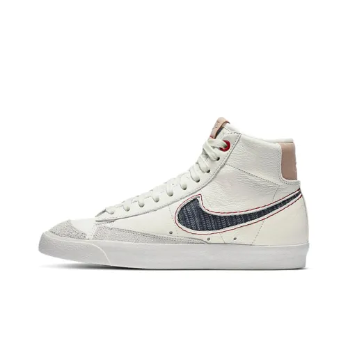 DENHAM x Nike Blazer 77 Термическое Покрытие MID Скейтбординг Кроссовки Унисекс Бежевый Белый Синий
