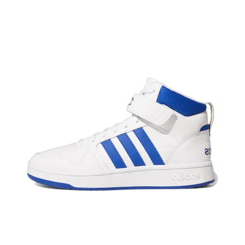 Adidas Neo Postmove MID Slip Resistant Abrasion Resistant Дышащий MID Скейтбординг Кроссовки Мужские Белый Синий