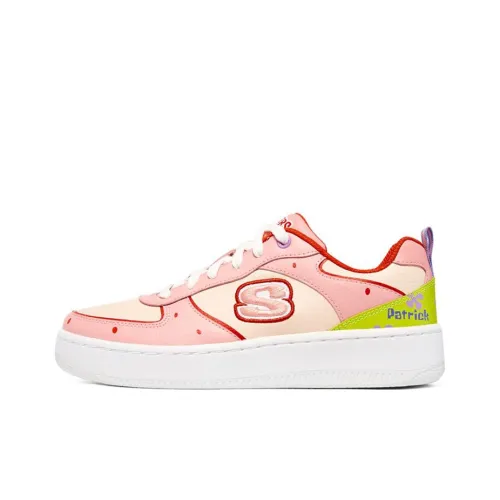 SPONGEBOB SQUAREPANTS x Skechers Sport Court 92 Low Топ Скейтборд Кроссовки Женские Розовые