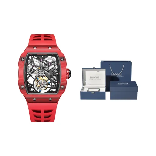 BEXEI X Collection Механизм с ручным заводом Силиконовый ремешок Часы Мужские Часы с открытым механизмом 9089 TQHMHD