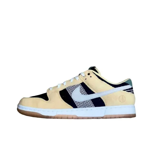 nike Dunk Ретро Slip Resistant Abrasion Resistant Низкий Топ Скейтбординг Кроссовки Мужские Светло-Желтый Синий