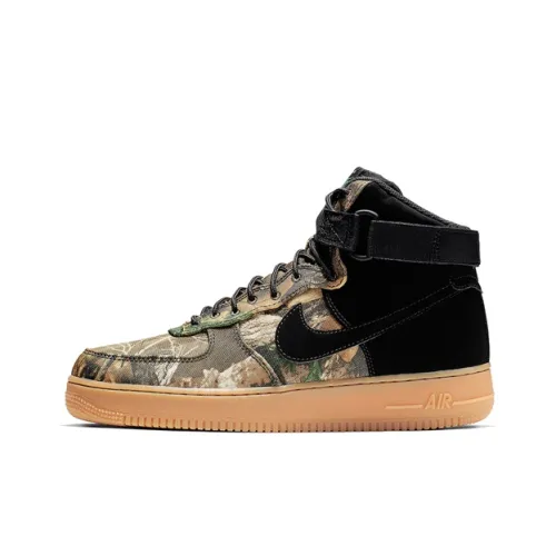 Nike Air FORCE 1 REALTREE совместный CAMO с термическим покрытием высокие кроссовки для скейтбординга мужские черные коричневые