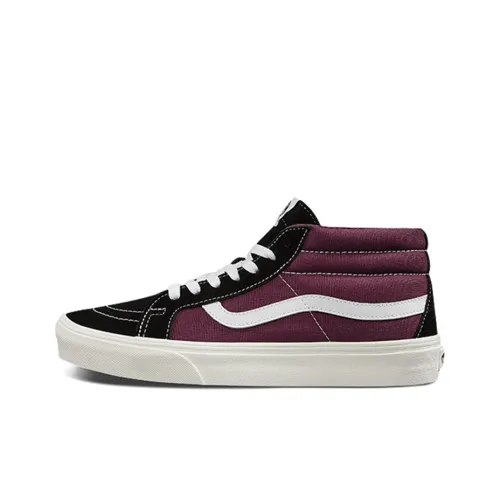 VANS SK8 Поддержка Покрытие MID Топ Скейтборд Кроссовки Унисекс Черный Фиолетовый