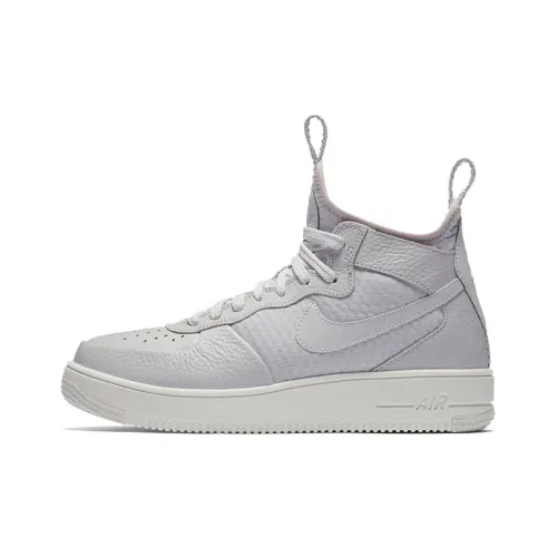 Nike Air Force 1 UltraForce Покрытие Slip-Resistant MID Топ Скейтбординг Кроссовки Женские Серый Белый