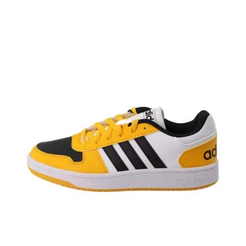 Adidas Neo Hoops 2,0 Дышащие и противоскользящие низкие скейтбордические кроссовки для мужчин желто-белые и черные
