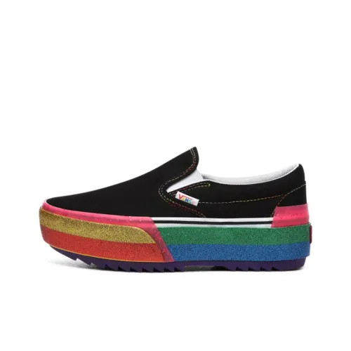 Vans Low Top Скейтборд Кроссовки Унисекс Черная Радуга