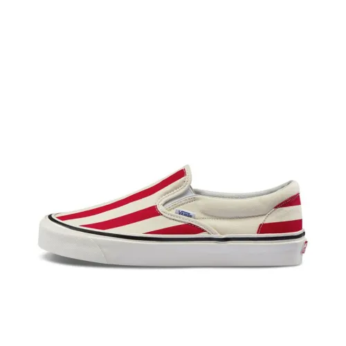 VANS Slip On Series 98 DX Low Skateboard Shoes Унисекс Красные и Белые Полосы