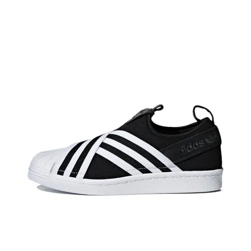 Adidas Originals Superstar SlipOn Низкая кеды для скейтбординга с защитой от истирания женские черно-белые