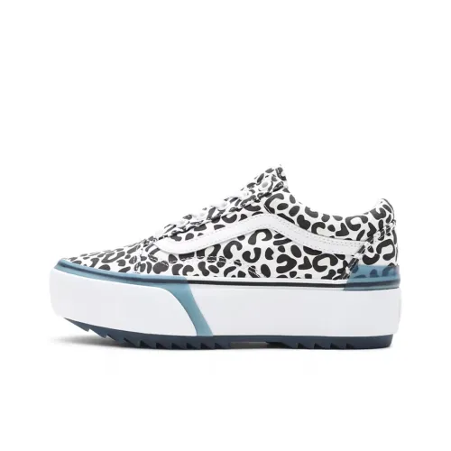 Vans Old Skool Collection UV Ink Stacked Low Top Скейтборд Кроссовки Unisex Черный Белый Синий