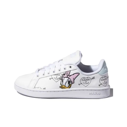 Adidas Neo GRAND COURT Disney Противоскользящие Низкие Кроссовки для скейтбординга Женские Белые Синие Черные Фиолетовые