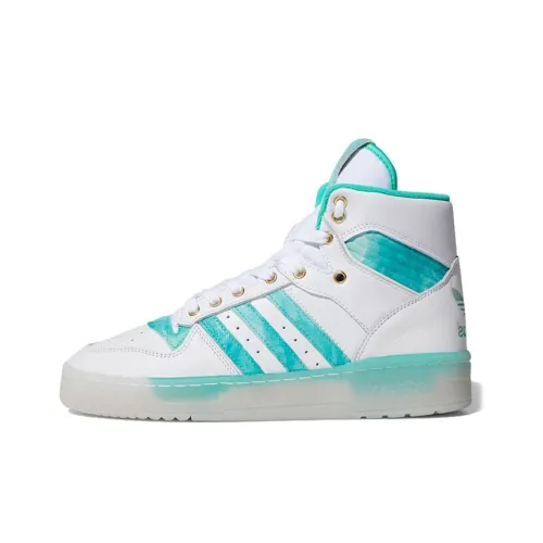 Adidas Originals Rivalry High Slip-Resistant Shock Absorbers High Skateboard Shoes Unisex White Green Adidas Originals Rivalry High Slip-Resistant Shock Absorbers High Скейтборд Кроссовки Унисекс Белый Зеленый